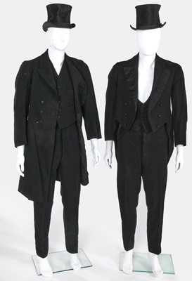 Lot 11 - A group of gentlemen's black wool formalwear, 1910-1930