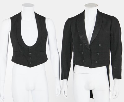Lot 11 - A group of gentlemen's black wool formalwear, 1910-1930
