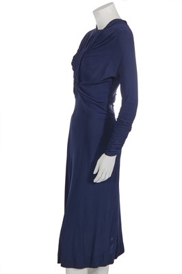 Lot 336 - A Maggy Rouff haute couture navy-blue silk crêpe cocktail dress, circa 1935