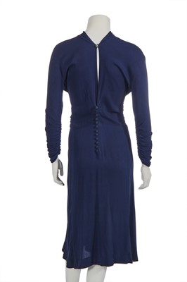Lot 336 - A Maggy Rouff haute couture navy-blue silk crêpe cocktail dress, circa 1935