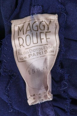 Lot 336 - A Maggy Rouff haute couture navy-blue silk crêpe cocktail dress, circa 1935
