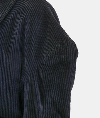 Lot 37 - A John Galliano navy jumbo cord jacket, 'The Ludic Game' collection Autumn-Winter, 1985-86