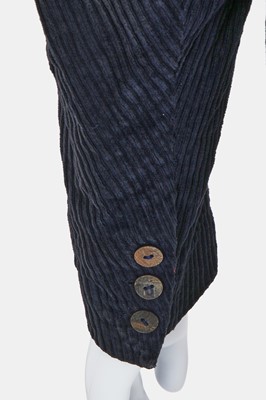 Lot 37 - A John Galliano navy jumbo cord jacket, 'The Ludic Game' collection Autumn-Winter, 1985-86