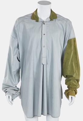 Lot 39 - A John Galliano patchwork linen 'Big' shirt, 'The Ludic Game' collection, Autumn-Winter 1985-86
