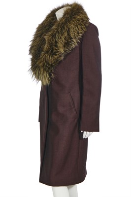 Lot 88 - A Gucci by Tom Ford maroon wool coat, Autumn-Winter 1997-98