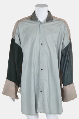 Lot 38 - A John Galliano patchwork linen 'Big' shirt, 'The Ludic Game' collection, Autumn-Winter 1985-86