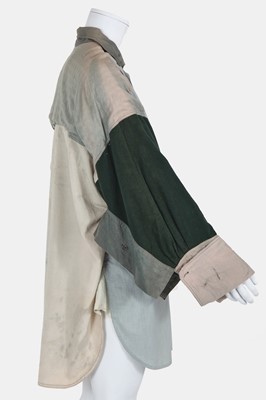 Lot 38 - A John Galliano patchwork linen 'Big' shirt, 'The Ludic Game' collection, Autumn-Winter 1985-86