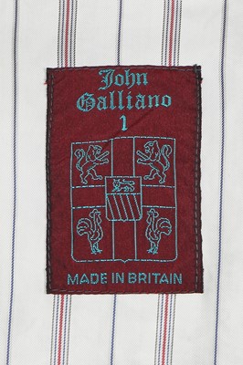 Lot 38 - A John Galliano patchwork linen 'Big' shirt, 'The Ludic Game' collection, Autumn-Winter 1985-86