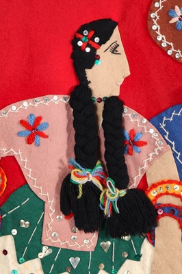 Lot 328 - A Mexican-style red felt appliqué jacket, 1950