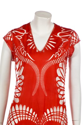 Lot 75 - A Jean Paul Gaultier orange viscose dress, circa 2000