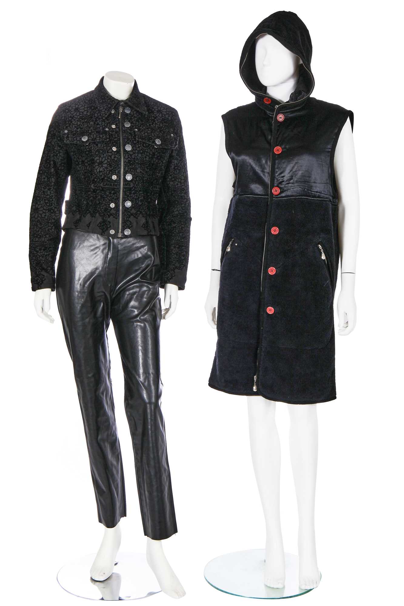 Lot 210 - A Jean Paul Gaultier sleeveless black hooded jacket, probably 'Chic Rabbis' collection, Autumn-Winter 1993-94