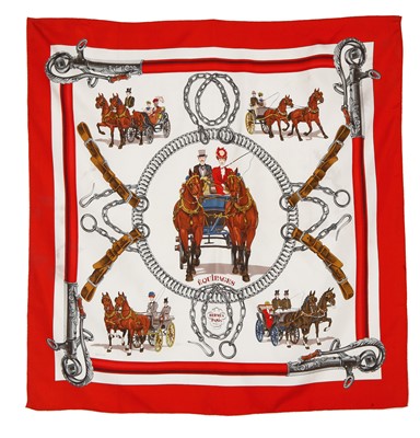 Lot 32 - A group of Hermès equestrian themed silk scarves