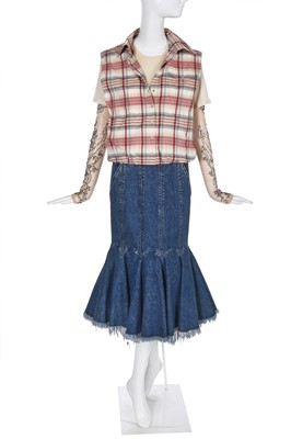 Lot 148 - An Alexander McQueen denim trompe l'oeil dress, 'Deliverance' collection, Spring-Summer 2004