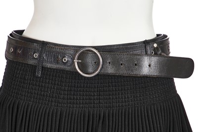 Lot 62 - An Alexander McQueen pleated showpiece skirt and belt, 'Scanners' collection, Autumn-Winter 2003-04