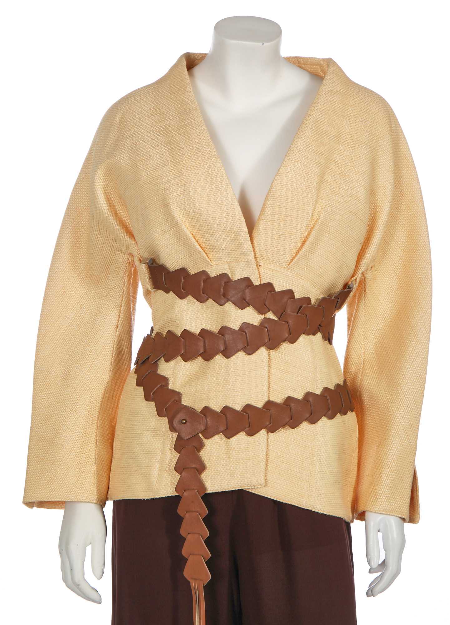 Lot 81 - A Thierry Mugler yellow and brown summer ensemble, circa 2000