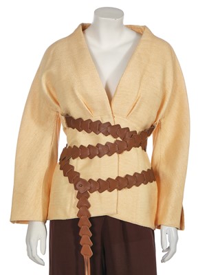 Lot 81 - A Thierry Mugler yellow and brown summer ensemble, circa 2000
