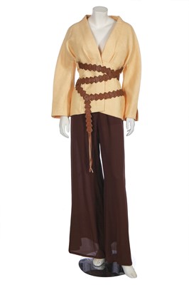 Lot 81 - A Thierry Mugler yellow and brown summer ensemble, circa 2000