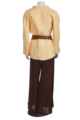 Lot 81 - A Thierry Mugler yellow and brown summer ensemble, circa 2000