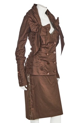 Lot 77 - A Jean-Paul Gaultier brown and red ensemble, early 2000s