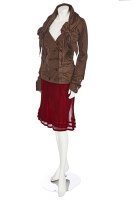 Lot 77 - A Jean-Paul Gaultier brown and red ensemble, early 2000s