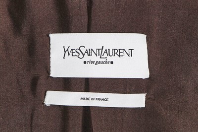 Lot 84 - An Yves Saint Laurent by Tom Ford brown skirt suit, early 2000s