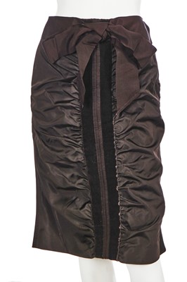 Lot 84 - An Yves Saint Laurent by Tom Ford brown skirt suit, early 2000s