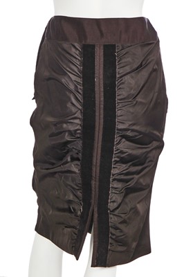 Lot 84 - An Yves Saint Laurent by Tom Ford brown skirt suit, early 2000s