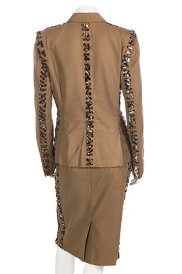 Lot 85 - An Yves Saint Laurent by Tom Ford khaki skirt suit, Spring-Summer 2002
