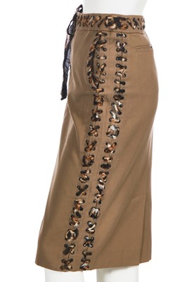 Lot 85 - An Yves Saint Laurent by Tom Ford khaki skirt suit, Spring-Summer 2002