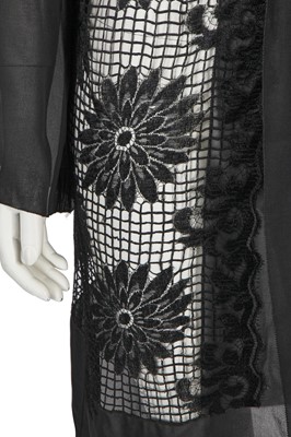 Lot 373 - Three black chiffon and lace dresses, 1920s-30s