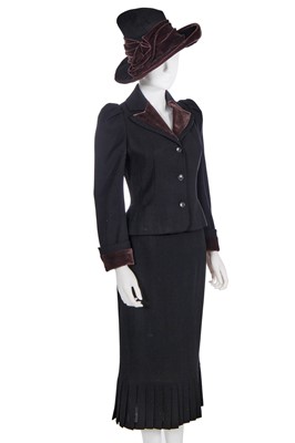 Lot 204 - A John Galliano black and brown skirt suit, Spring-Summer 1989