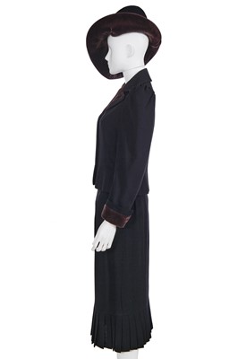 Lot 204 - A John Galliano black and brown skirt suit, Spring-Summer 1989