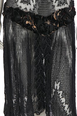Lot 370 - Two black lace flapper dresses, 1920s