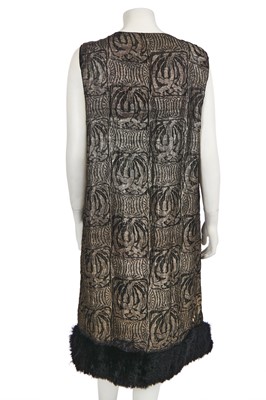 Lot 371 - A black and silver lamé flapper dress, circa 1925