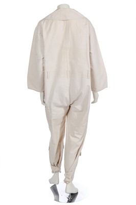 Lot 209 - A Katharine Hamnett ivory canvas jumpsuit, 1980s