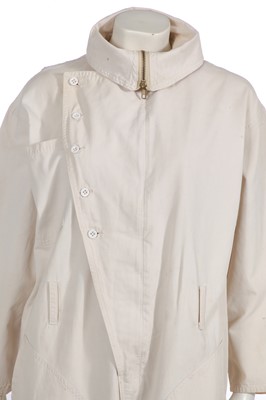 Lot 209 - A Katharine Hamnett ivory canvas jumpsuit, 1980s