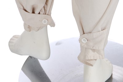 Lot 209 - A Katharine Hamnett ivory canvas jumpsuit, 1980s