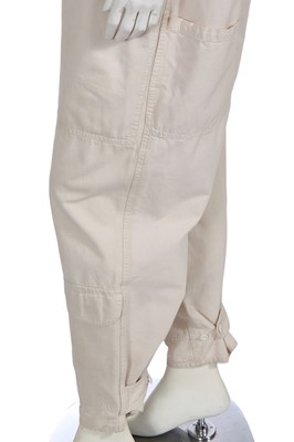 Lot 209 - A Katharine Hamnett ivory canvas jumpsuit, 1980s