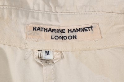 Lot 209 - A Katharine Hamnett ivory canvas jumpsuit, 1980s