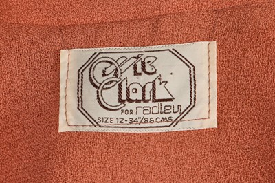 Lot 267 - An Ossie Clark for Radley peach moss-crêpe gown, circa 1970