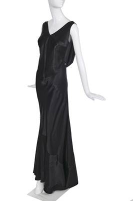 Lot 233 - A John Galliano black bias cut evening gown, circa 1995