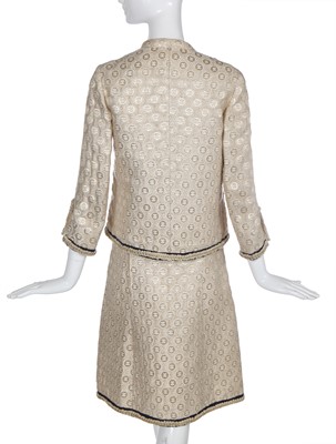Lot 1 - A Gabrielle Chanel haute couture gold lamé dress and jacket, probably Autumn-Winter 1965-66