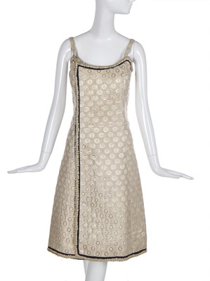 Lot 1 - A Gabrielle Chanel haute couture gold lamé dress and jacket, probably Autumn-Winter 1965-66