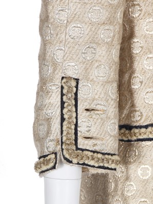 Lot 1 - A Gabrielle Chanel haute couture gold lamé dress and jacket, probably Autumn-Winter 1965-66