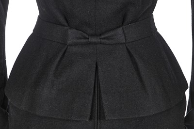Lot 391 - A Christian Dior haute couture black wool day suit, probably Autumn-Winter 1949-50
