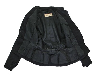 Lot 391 - A Christian Dior haute couture black wool day suit, probably Autumn-Winter 1949-50