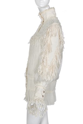 Lot 7 - A Chanel pleated white organza tunic/blouse, 'Paris-Dallas' collection, Métiers d'Art, Pre-Fall 2014