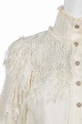 Lot 7 - A Chanel pleated white organza tunic/blouse, 'Paris-Dallas' collection, Métiers d'Art, Pre-Fall 2014