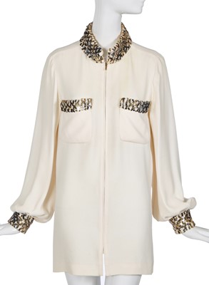 Lot 8 - A Chanel ivory silk-crêpe jacket, 'Paris-Rome' collection, Métiers d'Art, Pre-Fall 2016