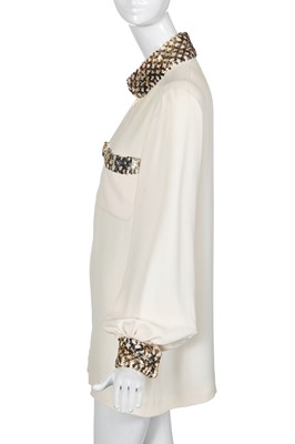 Lot 8 - A Chanel ivory silk-crêpe jacket, 'Paris-Rome' collection, Métiers d'Art, Pre-Fall 2016